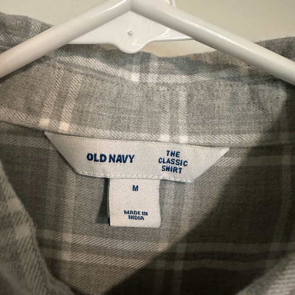 Old Navy Gray Flannel Button Up - Picture 2 of 2